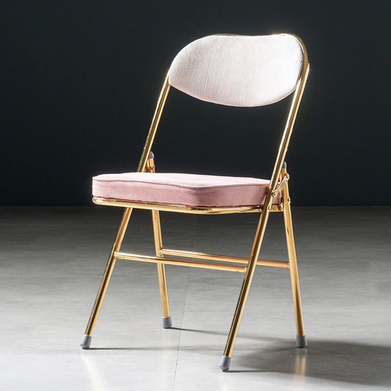 Sillas de comedor estilo Glam, sillas laterales sin brazos de cocina con patas de metal