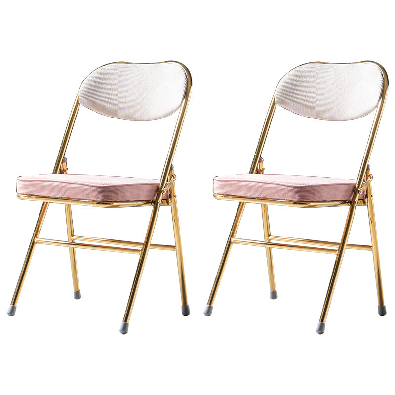Sillas de comedor estilo Glam, sillas laterales sin brazos de cocina con patas de metal