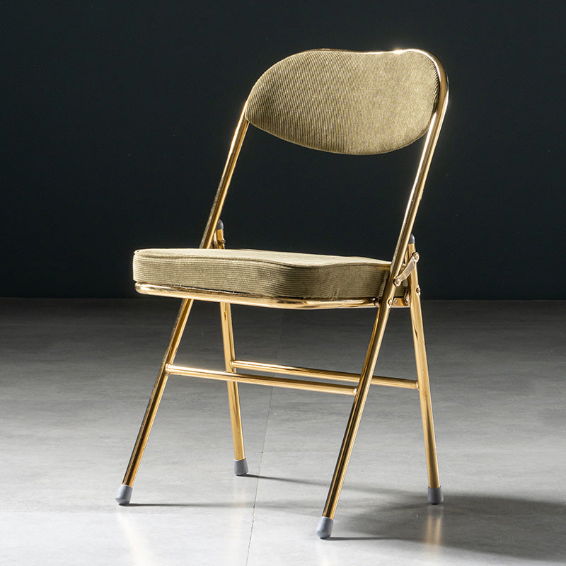 Sillas de comedor estilo Glam, sillas laterales sin brazos de cocina con patas de metal
