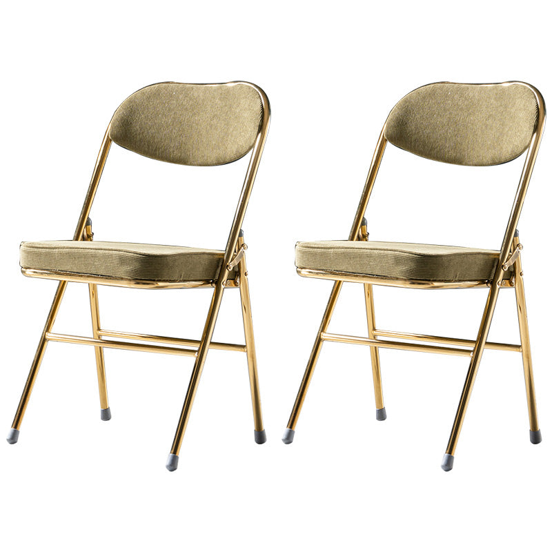 Sillas de comedor estilo Glam, sillas laterales sin brazos de cocina con patas de metal