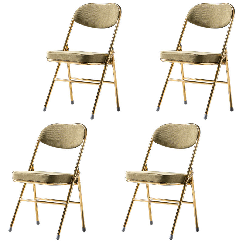 Sillas de comedor estilo Glam, sillas laterales sin brazos de cocina con patas de metal