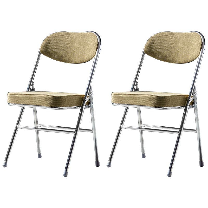 Sillas de comedor estilo Glam, sillas laterales sin brazos de cocina con patas de metal