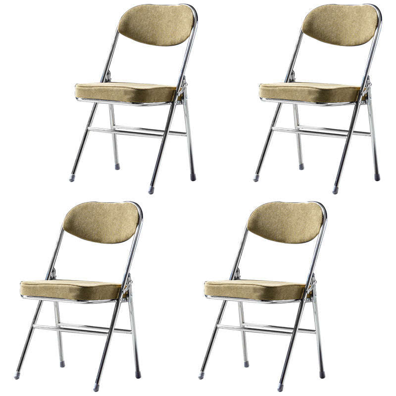 Sillas de comedor estilo Glam, sillas laterales sin brazos de cocina con patas de metal