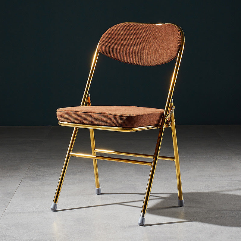 Chaises de salle à manger de style Glam, chaises d'appoint de cuisine sans accoudoirs avec pieds en métal