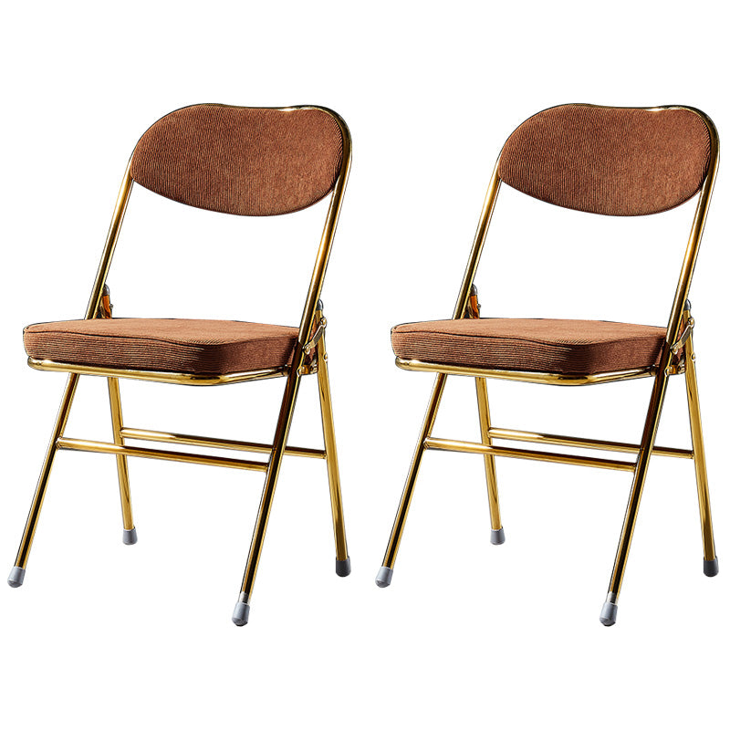 Sillas de comedor estilo Glam, sillas laterales sin brazos de cocina con patas de metal
