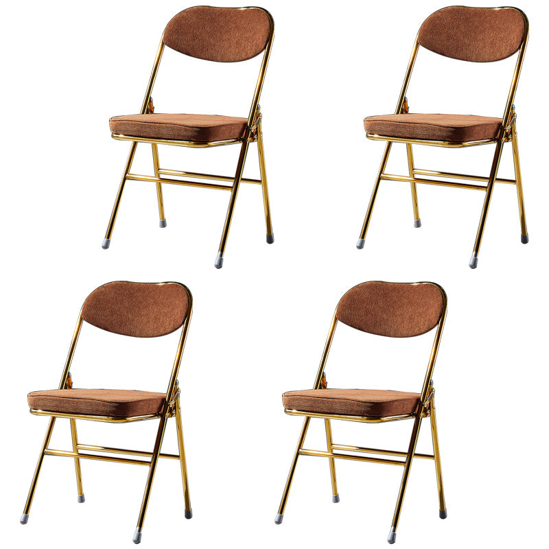 Sillas de comedor estilo Glam, sillas laterales sin brazos de cocina con patas de metal