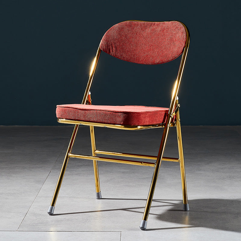 Sillas de comedor estilo Glam, sillas laterales sin brazos de cocina con patas de metal