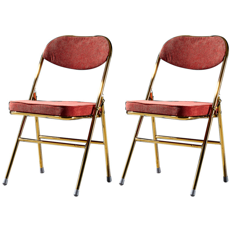 Sillas de comedor estilo Glam, sillas laterales sin brazos de cocina con patas de metal