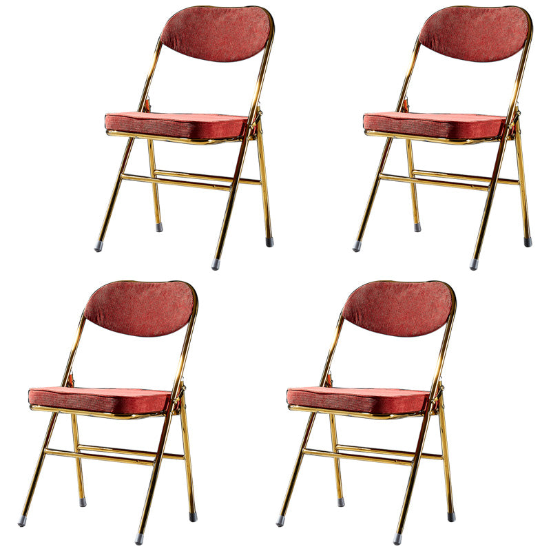 Sillas de comedor estilo Glam, sillas laterales sin brazos de cocina con patas de metal