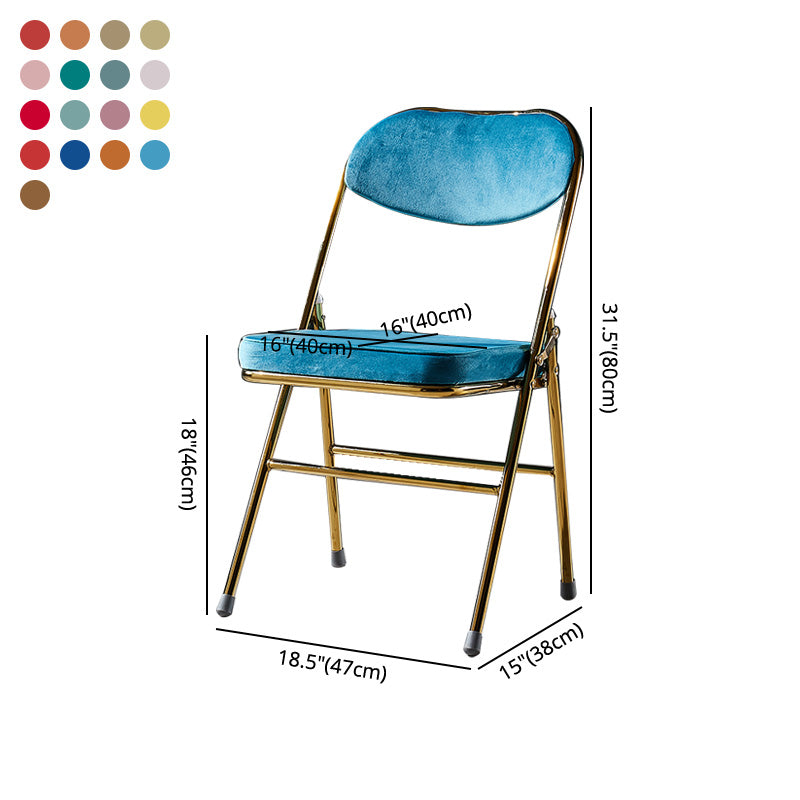 Sillas de comedor estilo Glam, sillas laterales sin brazos de cocina con patas de metal