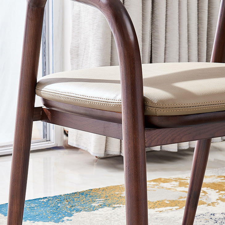 Sillas de madera de fresno de estilo tradicional, juego de sillones con respaldo abierto para comedor