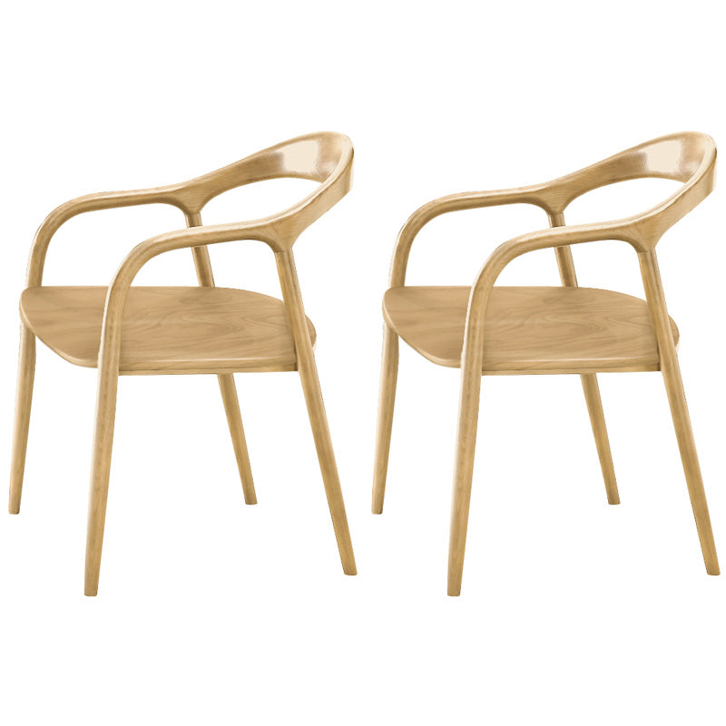 Sillas de madera de fresno de estilo tradicional, juego de sillones con respaldo abierto para comedor