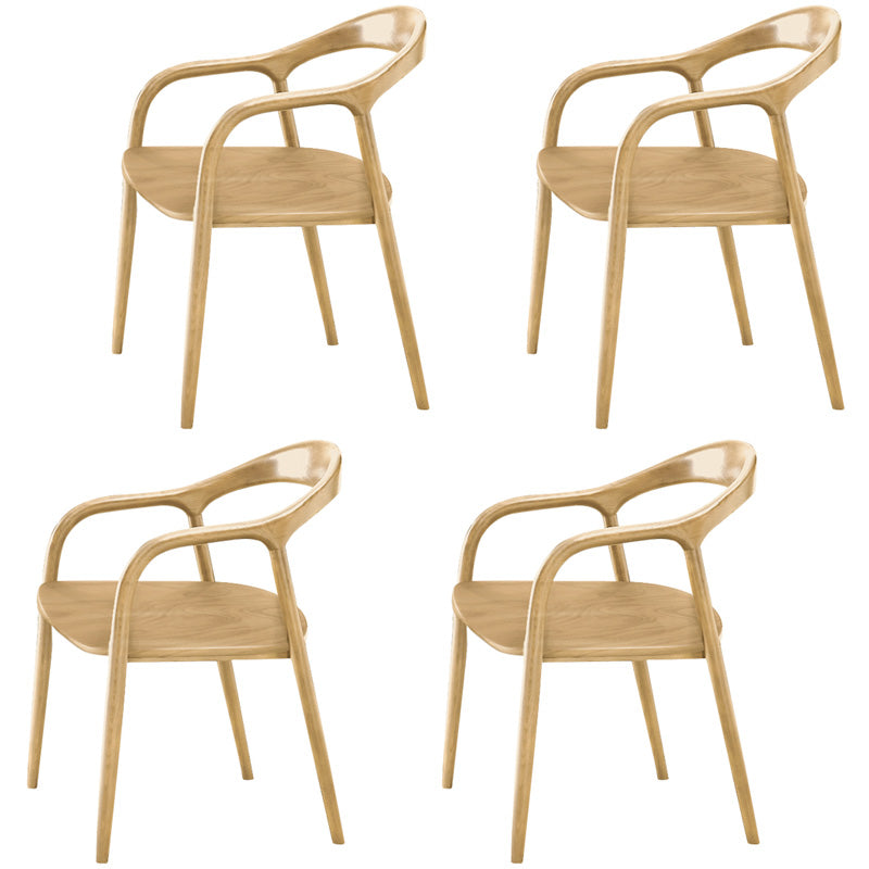 Sillas de madera de fresno de estilo tradicional, juego de sillones con respaldo abierto para comedor