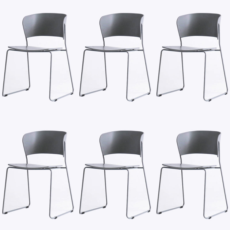 Matte Finish Industrial Dining Side Chair Open Back Plastic Dining Chair