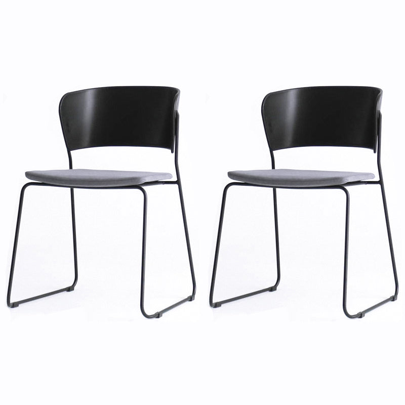 Matte Finish Industrial Dining Side Chair Open Back Plastic Dining Chair