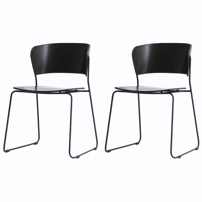 Matte Finish Industrial Dining Side Chair Open Back Plastic Dining Chair