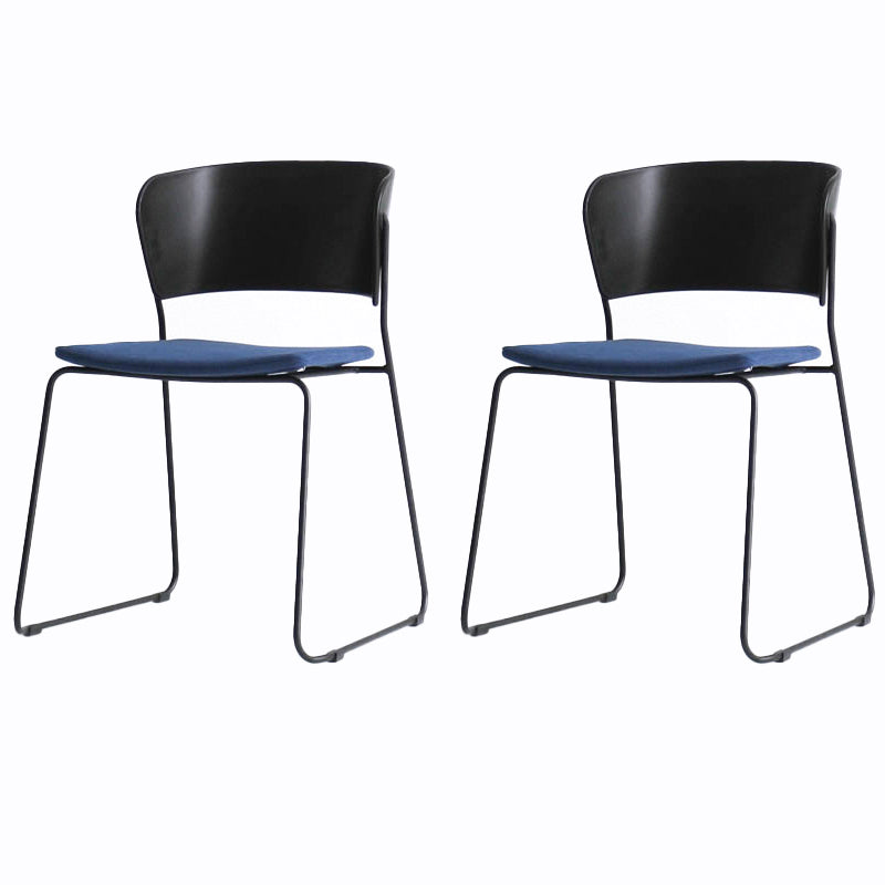 Matte Finish Industrial Dining Side Chair Open Back Plastic Dining Chair
