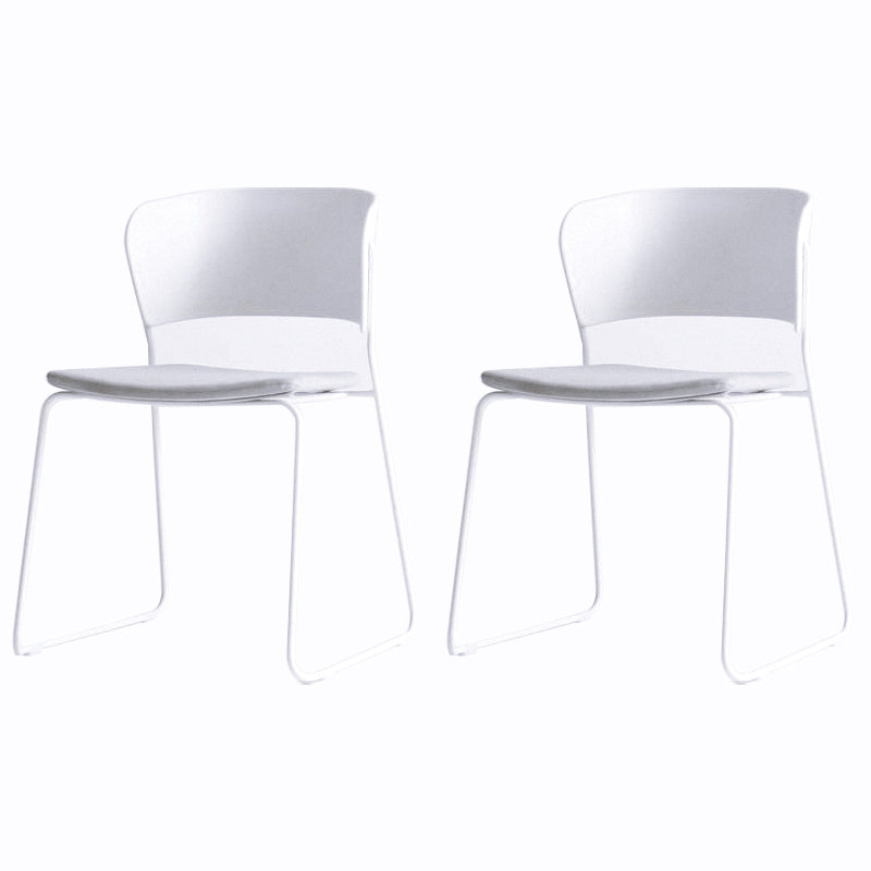 Matte Finish Industrial Dining Side Chair Open Back Plastic Dining Chair