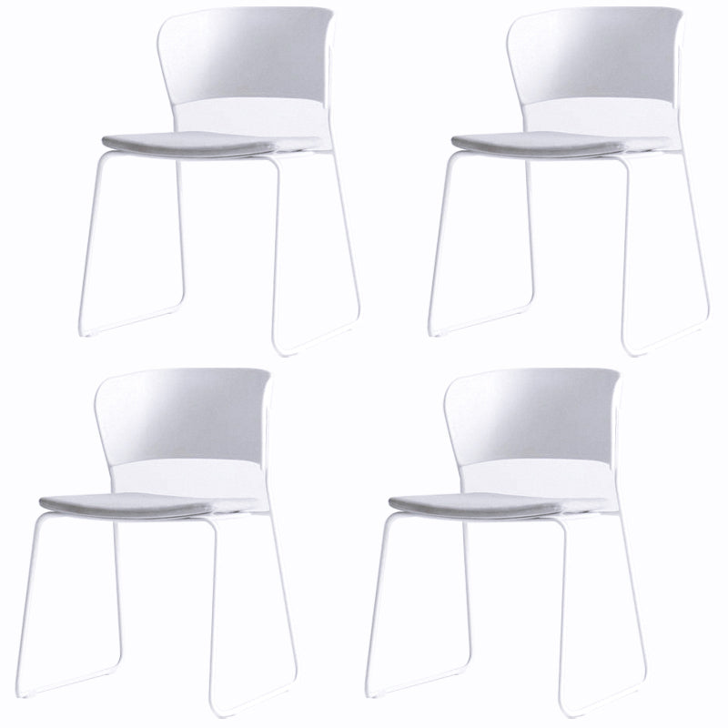 Matte Finish Industrial Dining Side Chair Open Back Plastic Dining Chair