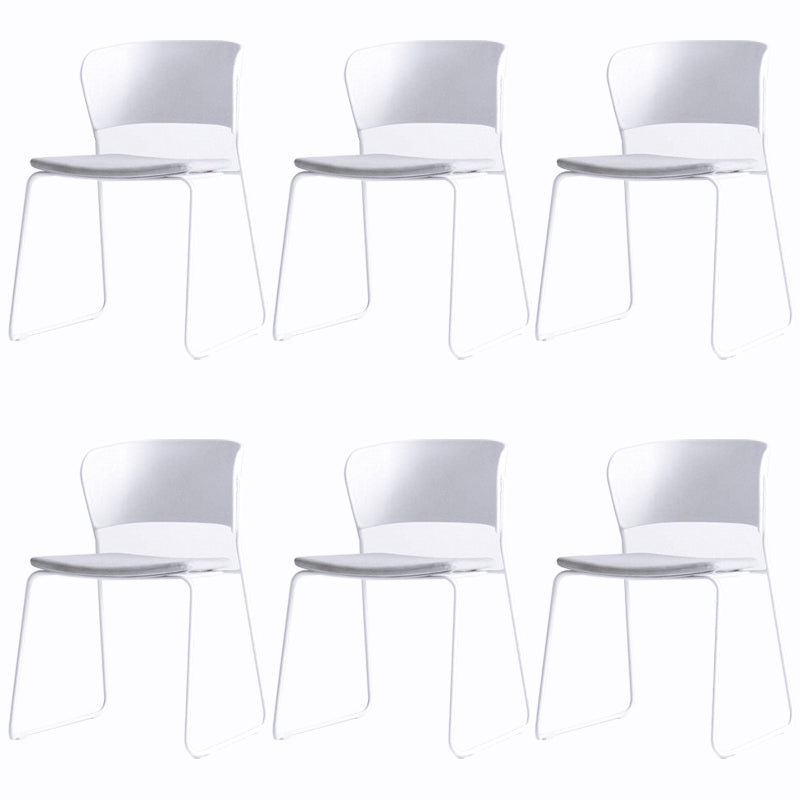 Matte Finish Industrial Dining Side Chair Open Back Plastic Dining Chair