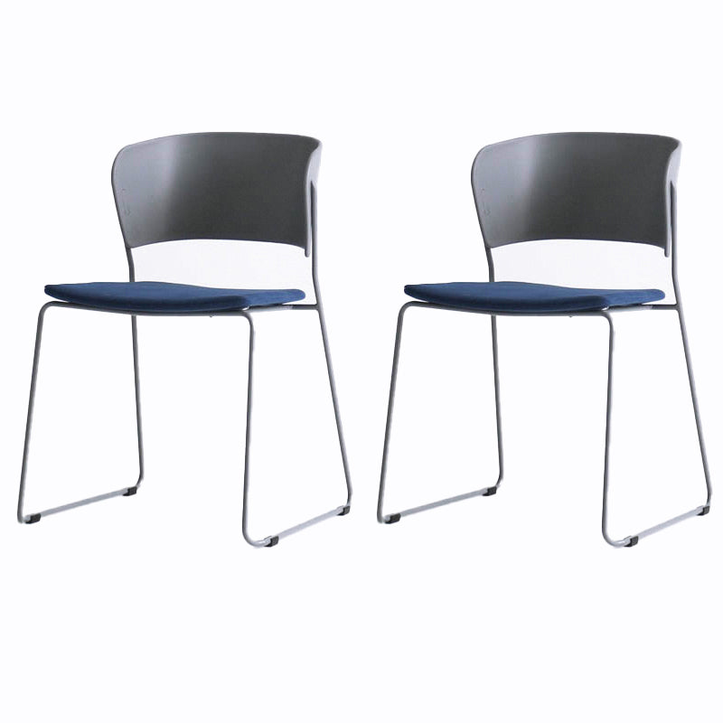Matte Finish Industrial Dining Side Chair Open Back Plastic Dining Chair