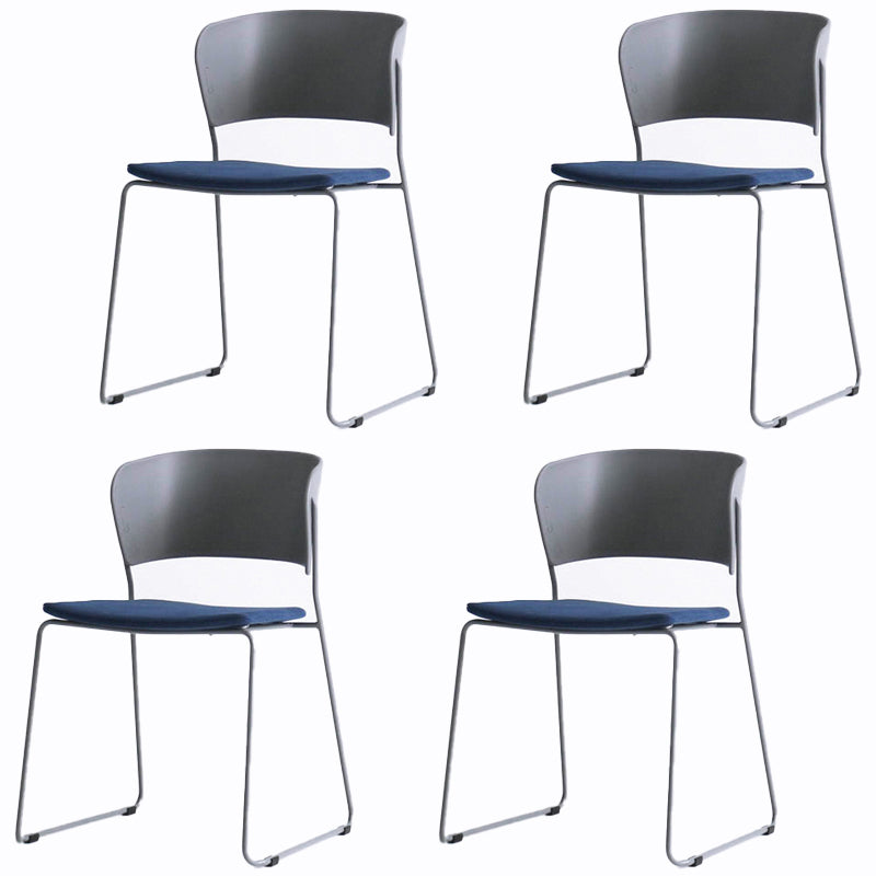 Matte Finish Industrial Dining Side Chair Open Back Plastic Dining Chair