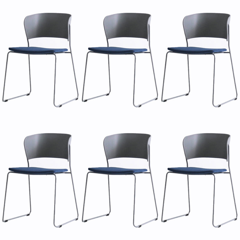 Matte Finish Industrial Dining Side Chair Open Back Plastic Dining Chair