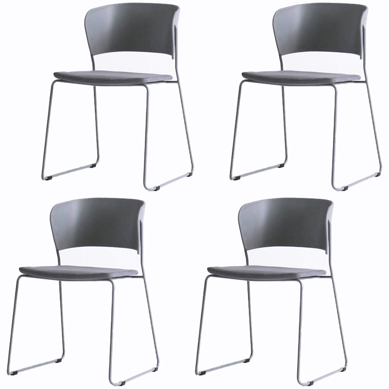 Matte Finish Industrial Dining Side Chair Open Back Plastic Dining Chair