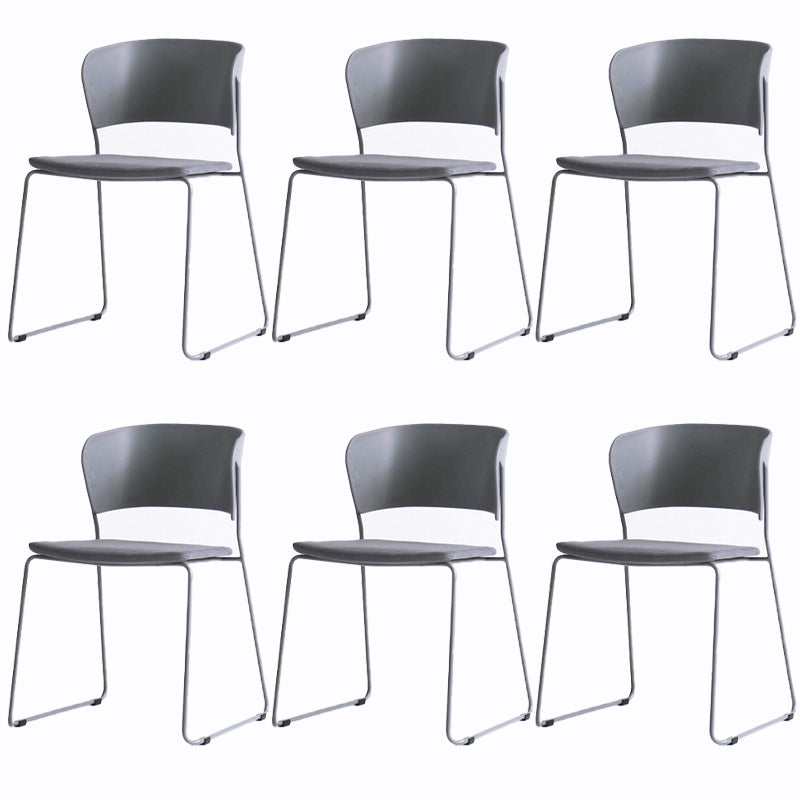 Matte Finish Industrial Dining Side Chair Open Back Plastic Dining Chair