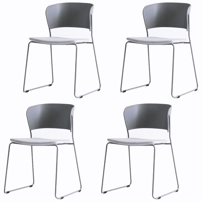 Matte Finish Industrial Dining Side Chair Open Back Plastic Dining Chair