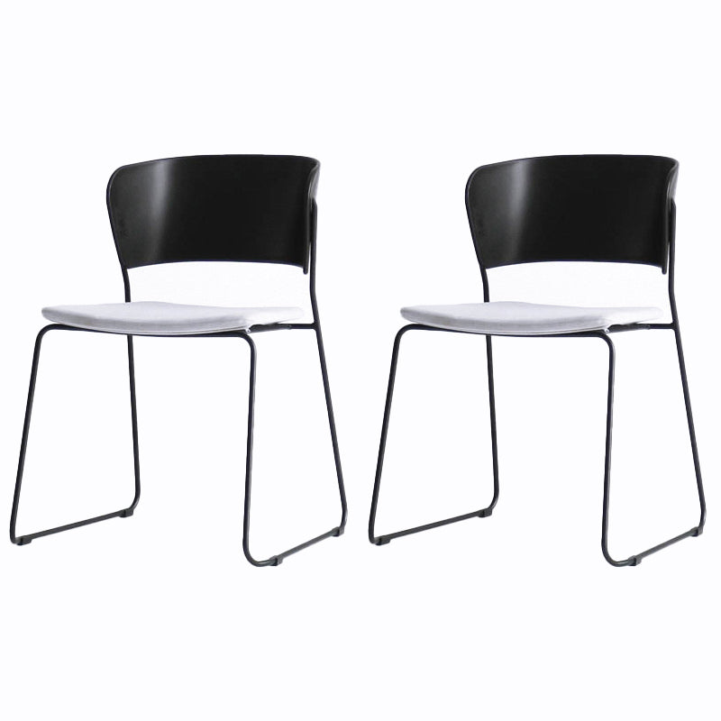 Matte Finish Industrial Dining Side Chair Open Back Plastic Dining Chair