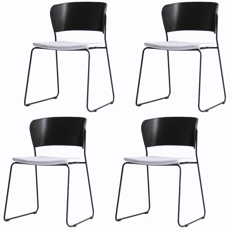 Matte Finish Industrial Dining Side Chair Open Back Plastic Dining Chair
