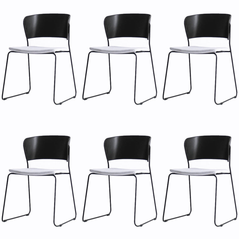 Matte Finish Industrial Dining Side Chair Open Back Plastic Dining Chair