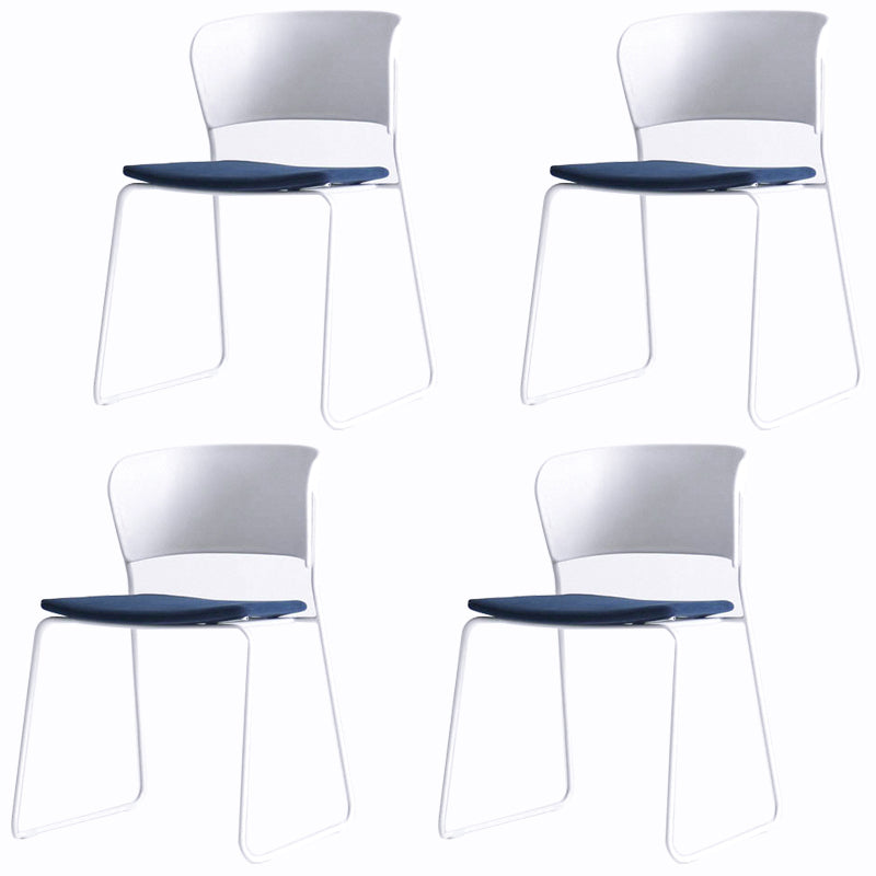 Matte Finish Industrial Dining Side Chair Open Back Plastic Dining Chair