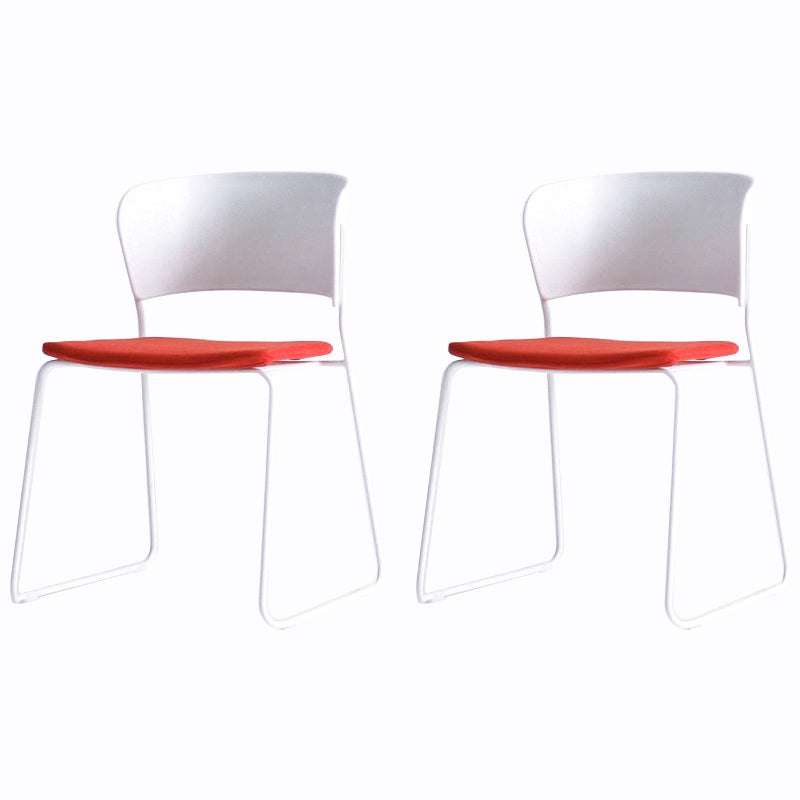 Matte Finish Industrial Dining Side Chair Open Back Plastic Dining Chair