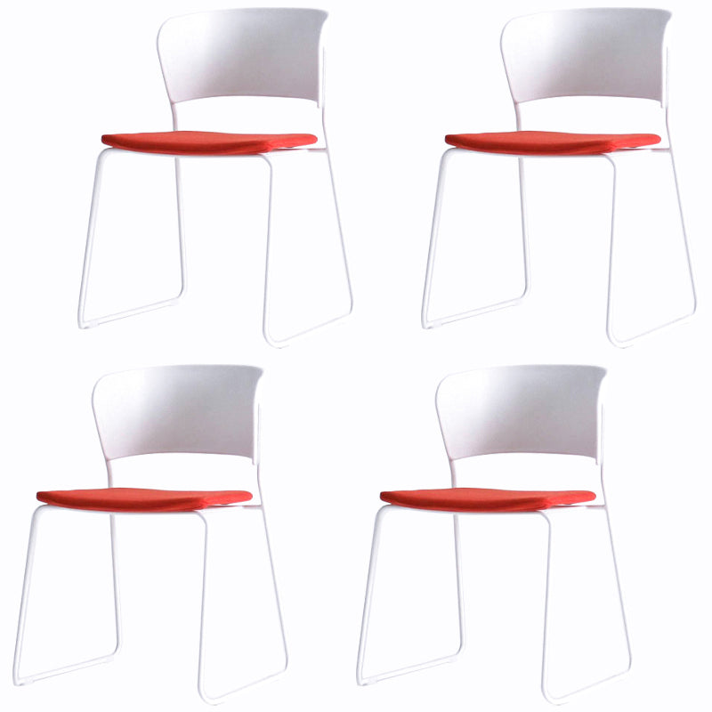 Matte Finish Industrial Dining Side Chair Open Back Plastic Dining Chair