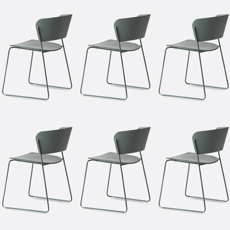 Matte Finish Industrial Dining Side Chair Open Back Plastic Dining Chair