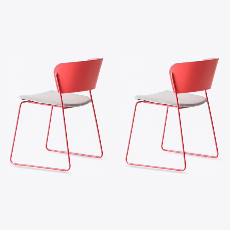 Matte Finish Industrial Dining Side Chair Open Back Plastic Dining Chair
