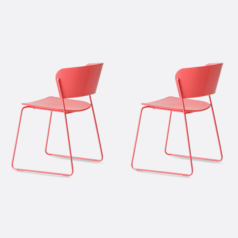 Matte Finish Industrial Dining Side Chair Open Back Plastic Dining Chair
