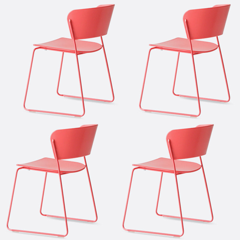 Matte Finish Industrial Dining Side Chair Open Back Plastic Dining Chair