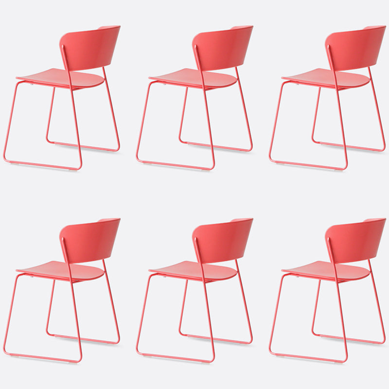 Matte Finish Industrial Dining Side Chair Open Back Plastic Dining Chair