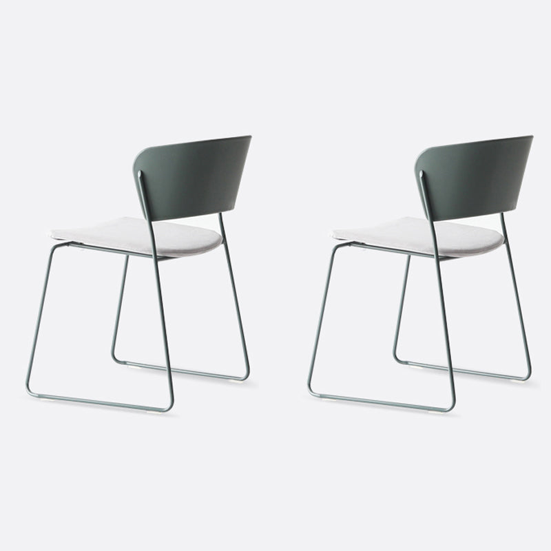 Matte Finish Industrial Dining Side Chair Open Back Plastic Dining Chair
