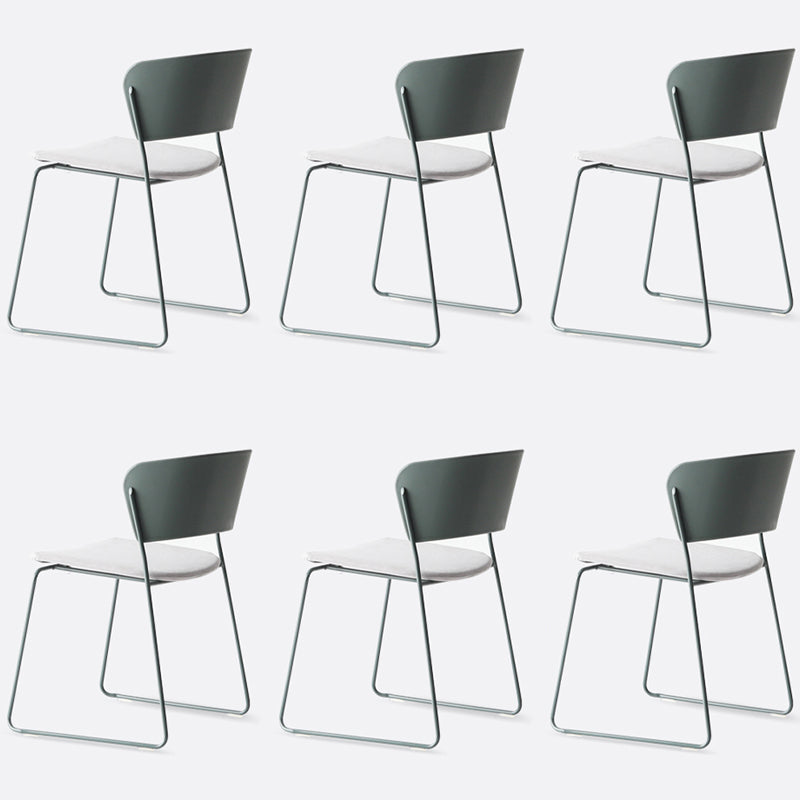Matte Finish Industrial Dining Side Chair Open Back Plastic Dining Chair
