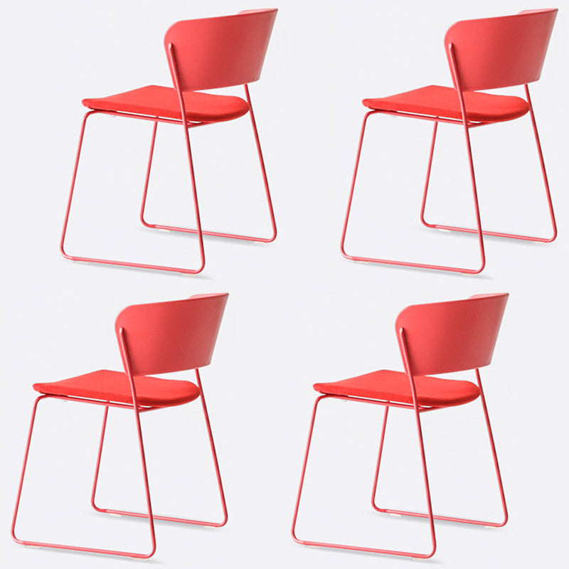 Matte Finish Industrial Dining Side Chair Open Back Plastic Dining Chair