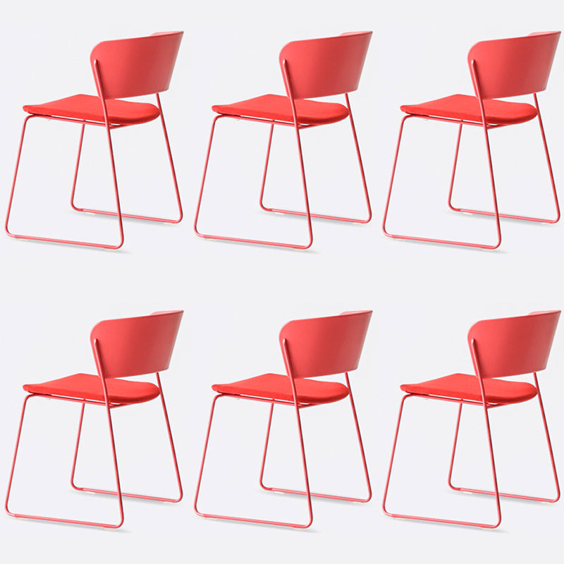 Matte Finish Industrial Dining Side Chair Open Back Plastic Dining Chair