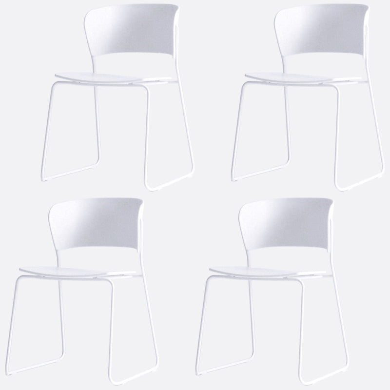 Matte Finish Industrial Dining Side Chair Open Back Plastic Dining Chair