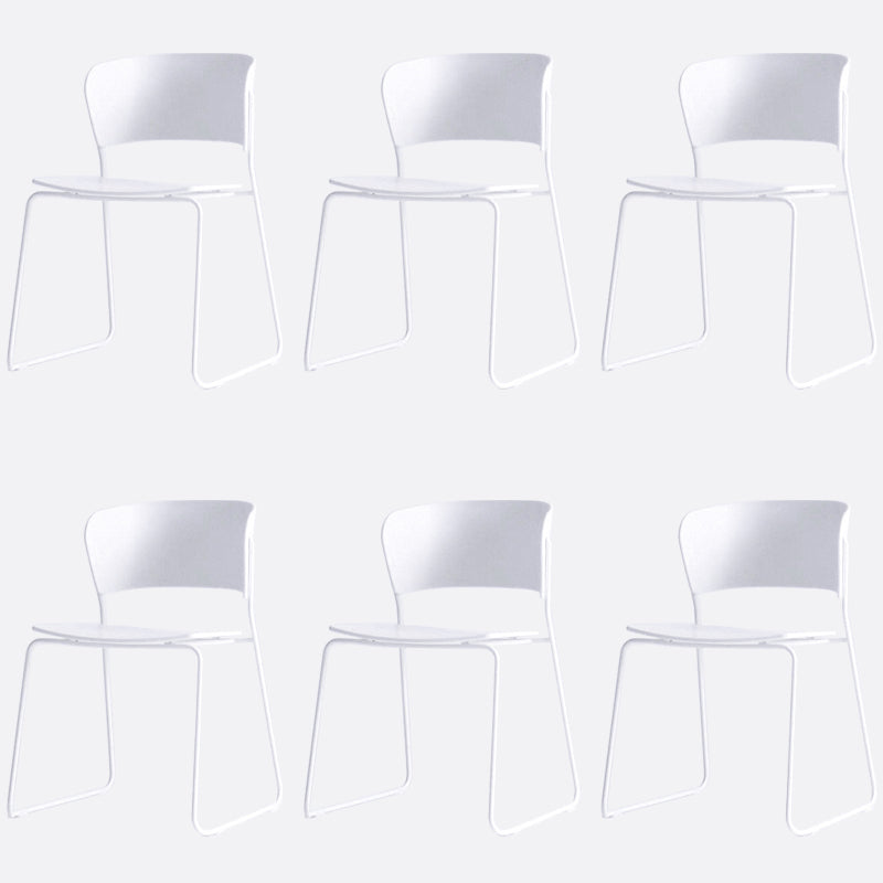Matte Finish Industrial Dining Side Chair Open Back Plastic Dining Chair
