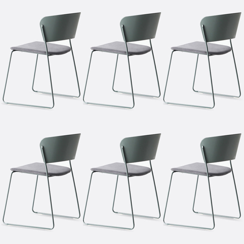 Matte Finish Industrial Dining Side Chair Open Back Plastic Dining Chair