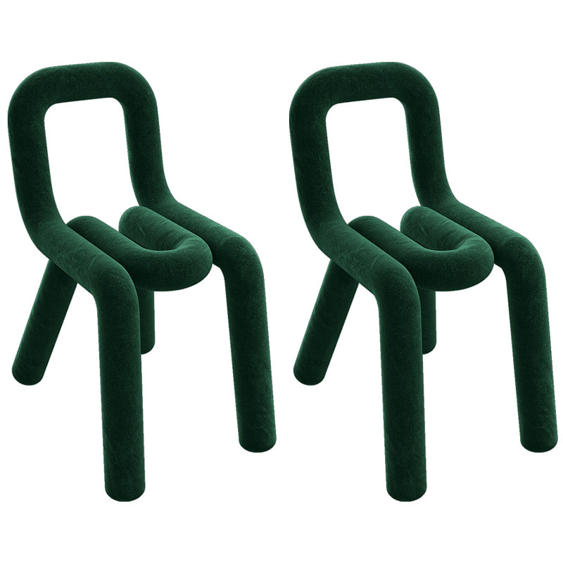 Chaises de salle à manger style contemporain Chaises d'appoint sans accoudoirs avec pieds en métal (Ensemble de 2)