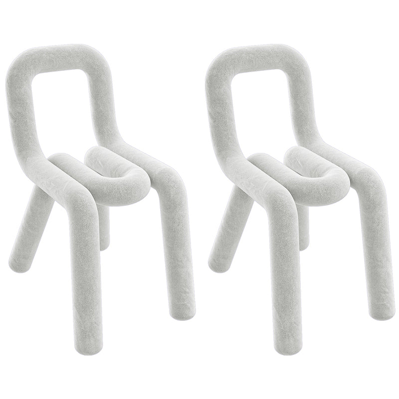 Chaises de salle à manger style contemporain Chaises d'appoint sans accoudoirs avec pieds en métal (Ensemble de 2)